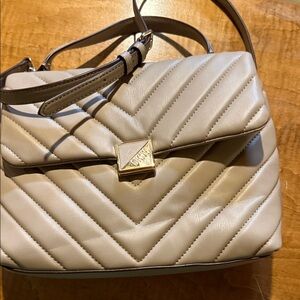 DKNY Cream Quilted Shoulder Bag